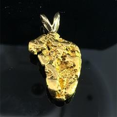 22K Yellow Gold Raw Nugget Pendant 3.1 grams